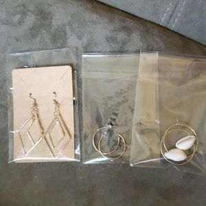 3 pair of earrings